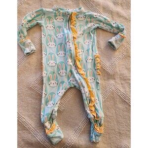 Gigi and Max Easter bunny ruffle footie size 3 months